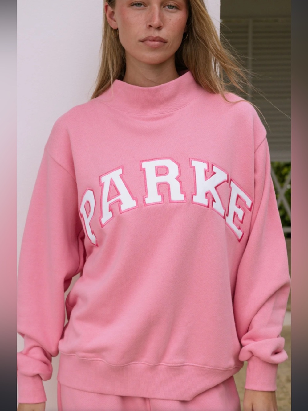 #799 NIB PARKE Summerland Varsity Mockneck Conch White L/XL